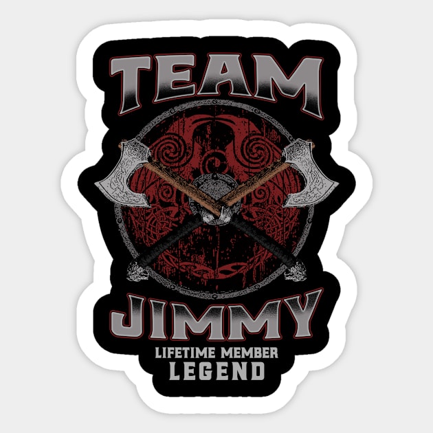 Jimmy Name - Lifetime Member Legend - Viking Sticker by Stacy Peters Art